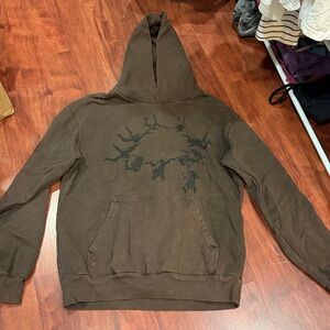 Basketcase Gallery size XL brown hoodie with black graphic